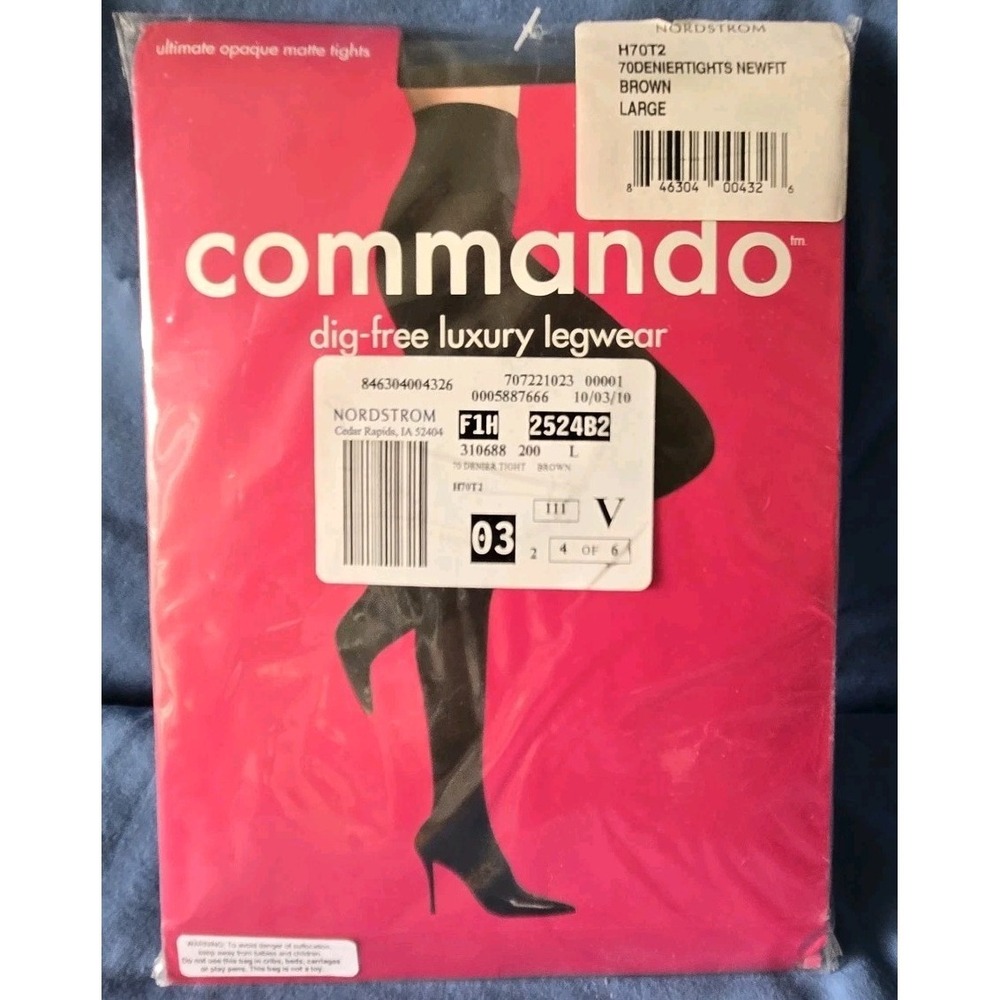 Commando Ultimate Opaque Matte Tights 70 Denier Brown Large H70T2 NIP Luxury